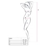 Бодістокінг Passion BS052 white, комбінезон, імітація корсета з підтяжками, панчох і трусиків - Зображення 4