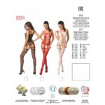 Бодістокінг Passion BS054 red, комбінезон, імітація панчіх, відкритий животик - Зображення 5