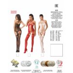 Бодістокінг Passion BS056 red, комбінезон, імітація панчох - Зображення 5