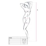 Бодістокінг Passion BS056 white, комбінезон, імітація панчох - Зображення 4