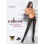Еротичні колготки Passion TIOPEN 005 3/4 (60 den), nero, з вирізом, оригінальний пояс - Зображення 5