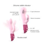 Вібратор-кролик Love To Love Hello Rabbit Rose з гнучким стовбуром і стимуляцією точки G, 2 мотори - Зображення 4