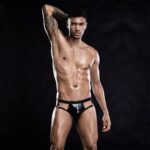 Лакові чоловічі труси з відкритою попкою, One Size Black - Зображення 2