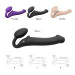Безремінний страпон з вібрацією Strap-On-Me Vibrating Black L, діаметр 3,7см, пульт ДК, регульований - Зображення 4