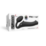 Безремінний страпон з вібрацією Strap-On-Me Vibrating Black L, діаметр 3,7см, пульт ДК, регульований - Зображення 6
