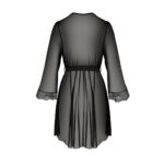 Пеньюар Passion AMBERLY PEIGNOIR 4XL/5XL, black, ажурні декольте та манжети, широкі рукави - Зображення 4