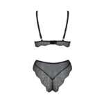 Комплект білизни Passion AMBERLY SET 4XL/5XL black, ліф, трусики бразиліана, люрексова нитка - Зображення 4