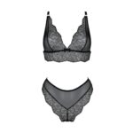 Комплект білизни Passion AMBERLY SET 4XL/5XL black, ліф, трусики бразиліана, люрексова нитка - Зображення 3