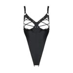 Боді з екошкіри Passion CELINE BODY 6XL/7XL black, з доступом, відкритий - Зображення 3