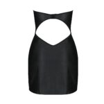 Мінісукня з екошкіри Passion CELINE CHEMISE 4XL/5XL, black, шнурівка, трусики в комплекті - Зображення 4