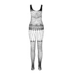 Бодістокінг Passion ECO BS001 One Size black, з доступом, імітація підв’язок, флористичний декор - Зображення 4