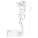 Бодістокінг Passion ECO BS001 One Size black, з доступом, імітація підв’язок, флористичний декор - Зображення 5