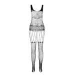 Бодістокінг Passion ECO BS001 One Size red, з доступом, імітація підв’язок, флористичний декор - Зображення 4