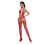 Бодістокінг Passion ECO BS004 red відкритий доступ, імітація підв’язок, квітковий декор - Зображення 2