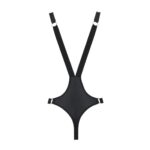 Чоловіче боді з люверсами Passion 028 HARRY S/M Black, екошкіра, на шлейках - Зображення 6
