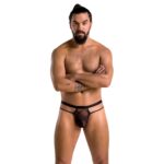 Чоловічі прозорі стринги Passion 029 THONG COLLIN XXL/XXXL Black, сітка - Зображення 3