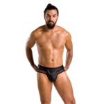 Чоловічі труси з ланцюжком Passion 030 SLIP TOM L/XL Black, екошкіра, відкриті сідниці - Зображення 3