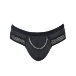 Чоловічі труси з ланцюжком Passion 030 SLIP TOM L/XL Black, екошкіра, відкриті сідниці - Зображення 5
