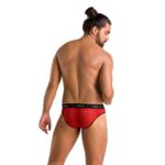 Чоловічі напівпрозорі труси Passion 031 SLIP MIKE S/M Red, під леопард - Зображення 4
