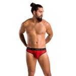 Чоловічі напівпрозорі труси Passion 031 SLIP MIKE XXL/XXXL Red, під леопард - Зображення 3