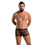 Чоловічі прозорі боксери Passion 032 SHORT JAMES S/M Black, сітка - Зображення 3
