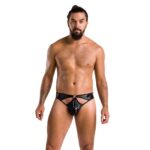 Чоловічі стринги Passion 033 THONG PAUL S/M Black, під латекс - Зображення 3