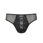 Чоловічі труси зі шнурівкою Passion 035 SLIP RICHARD S/M Black, екошкіра, сітка - Зображення 5