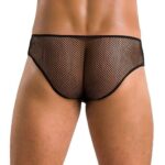 Чоловічі труси зі шнурівкою Passion 035 SLIP RICHARD S/M Black, екошкіра, сітка - Зображення 2