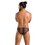 Чоловічі труси зі шнурівкою Passion 035 SLIP RICHARD S/M Black, екошкіра, сітка - Зображення 4