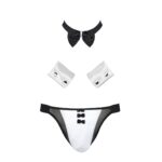 Комплект еротичної чоловічої білизни Passion 036 ALFRED S/M Black, труси, комірець, манжети - Зображення 5