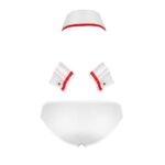 Комплект еротичної чоловічої білизни Passion 037 GREGORY XXL/XXXL White, труси, комірець, манжети - Зображення 6