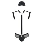 Комплект еротичної чоловічої білизни Passion 038 SET JOHN L/XL Black, боді, кепка - Зображення 3