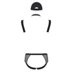 Комплект еротичної чоловічої білизни Passion 038 JOHN XXL/XXXL Black, боді, кепка - Зображення 4