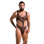Чоловіче сітчасте боді Passion 040 LEON S/M Black, сітка, резинки - Зображення 3