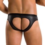 Чоловічі сліпи з вирізами Passion 041 SLIP JOE XXL/XXXL Black, екошкіра, відкриті сідниці - Зображення 2