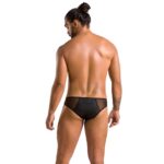 Чоловічі сліпи на блискавці Passion 042 SLIP TIMMY S/M Black, екошкіра, сітка - Зображення 4