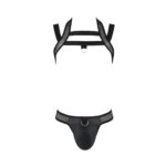 Комплект чоловічої білизни з кріпленнями Passion 043 JACOB XXL/XXXL Black, труси, шлейки - Зображення 5