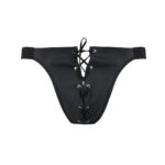 Чоловічі сліпи на шнурівці Passion 044 SLIP BEN L/XL Black, екошкіра, люверси - Зображення 5
