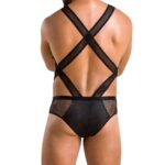 Чоловіче еротичне сітчасте боді Passion 045 VICTOR XXL/XXXL Black, екошкіра, сітка - Зображення 2