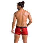 Чоловічі прозорі боксери Passion 046 SHORT PARKER XXL/XXXL Red, сітка, під леопард - Зображення 4