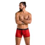 Чоловічі прозорі боксери Passion 046 SHORT PARKER XXL/XXXL Red, сітка, під леопард - Зображення 3