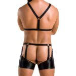 Комплект еротичної чоловічої білизни Passion 047 SET JOHN L/XL Black, труси, портупея - Зображення 2