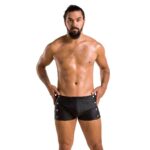 Чоловічі шкіряні боксери із заклепками Passion 048 SHORT DAVID XXL/XXXL Black - Зображення 3