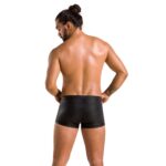 Чоловічі шкіряні боксери з клапаном Passion 050 SHORT PATRICK S/M Black - Зображення 4