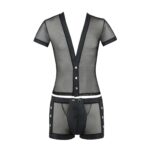 Комплект сітчастої чоловічої білизни Passion 052 SET MICHAEL 2XL/3XL black сорочка, боксери заклепки - Зображення 5