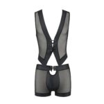 Комплект чоловічої білизни на шнурівці Passion 053 SET WILLIAM S/M Black, жилет, боксери - Зображення 5