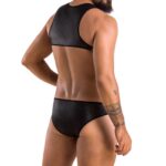 Чоловіче шкіряне боді Passion 056 ADAM S/M Black, заклепки - Зображення 2