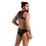 Чоловіче шкіряне боді Passion 056 ADAM S/M Black, заклепки - Зображення 4