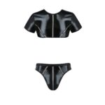 Комплект чоловічої білизни під латекс Passion 057 SET PETER S/M Black, кроп-топ, стринги - Зображення 5