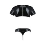 Комплект чоловічої білизни під латекс Passion 057 SET PETER S/M Black, кроп-топ, стринги - Зображення 6